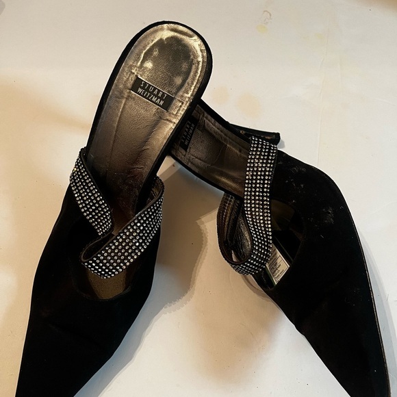Stuart Weitzman Rhinestone Slide Heels Slip On Sz 8 Women - Picture 6 of 8